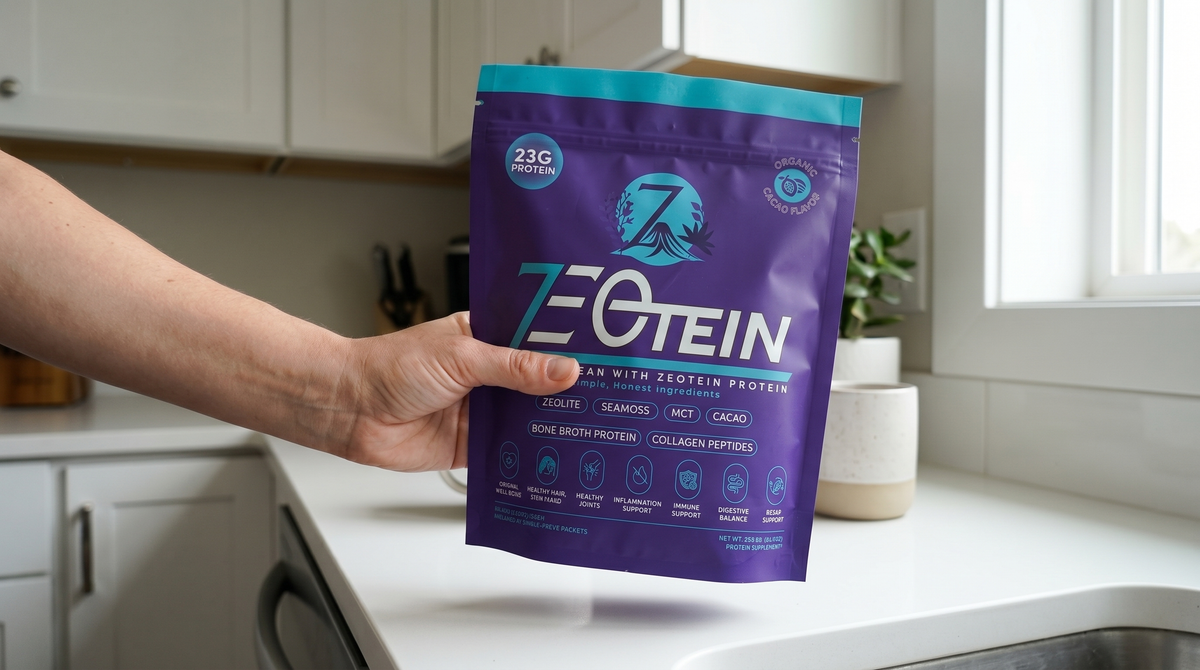 Zeotein Cacao Protein Powder - 30 Stick Packs, Collagen & Bone Broth