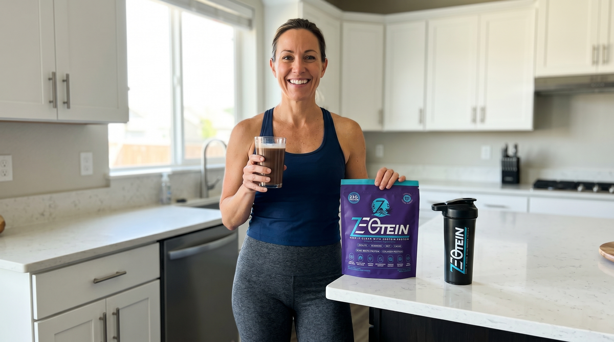 Zeotein Cacao Protein Powder - 7 Stick Packs, Collagen & Bone Broth