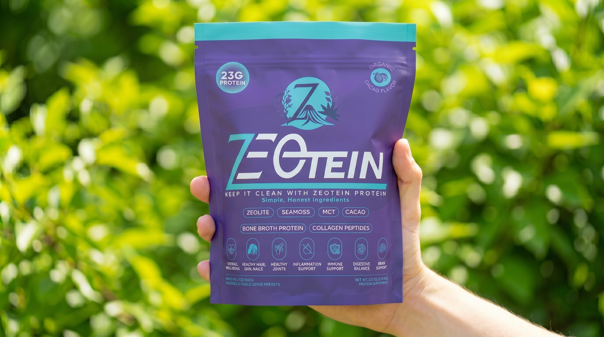 Zeotein Cacao Protein Powder - 7 Stick Packs, Collagen & Bone Broth