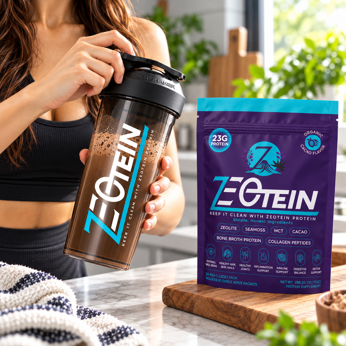 Zeotein CleanBlend shaker bottle for everyday mixing